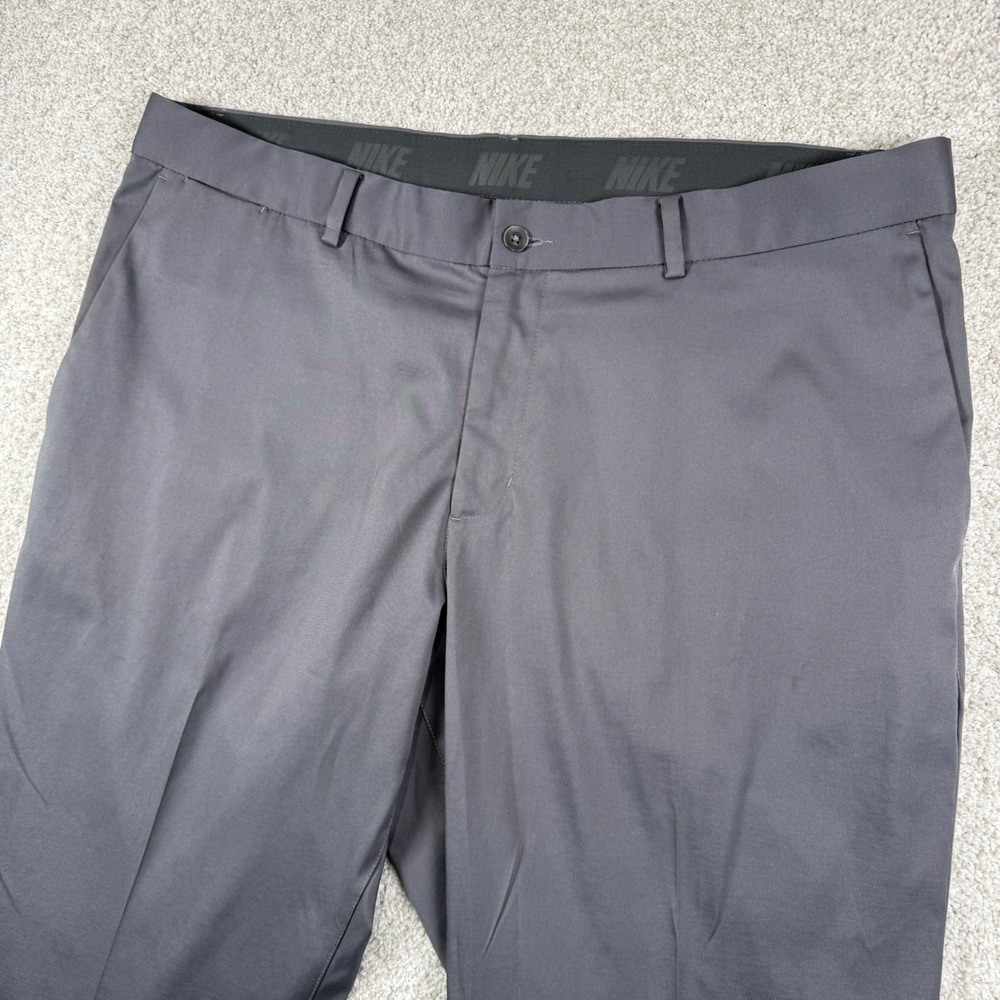 Nike Golf Pants Men 38x30 Gray Dri-FIT Standard Fit Flat Front Slacks